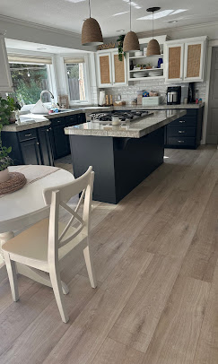 A custom kitchen remodel with island seating
