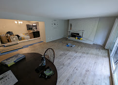 Hardwood floor before finishing