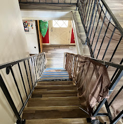 A remodeled staircase and railing