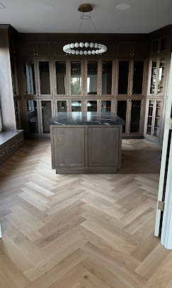 A custom wine cellar in a finished basement